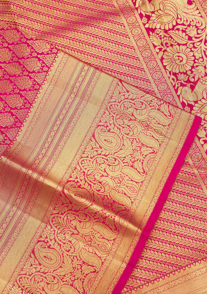 Pink Zariwork Pure Silk Saree