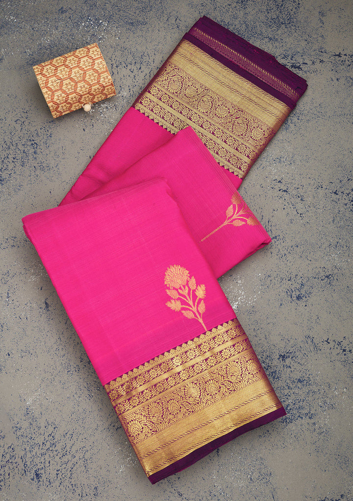 Pink Zariwork Pure Silk Saree