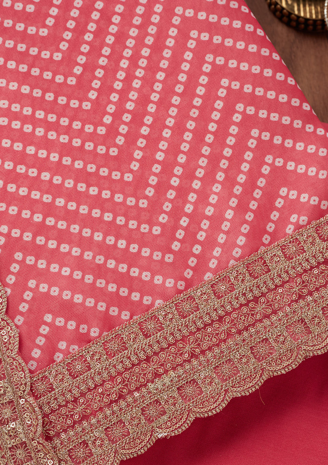 Pink Zariwork Tissue Unstitched Salwar Suit