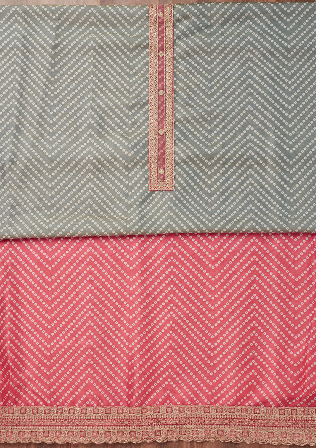 Pink Zariwork Tissue Unstitched Salwar Suit