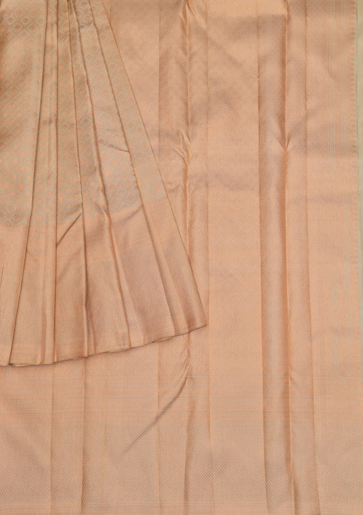 Pista Green Copper Zariwork Pure Silk Saree