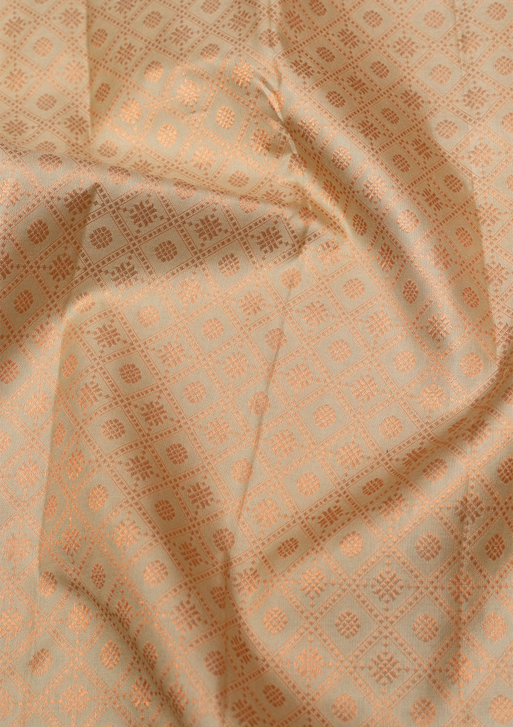 Pista Green Copper Zariwork Pure Silk Saree