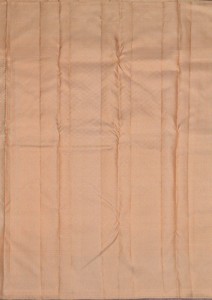 Pista Green Copper Zariwork Pure Silk Saree