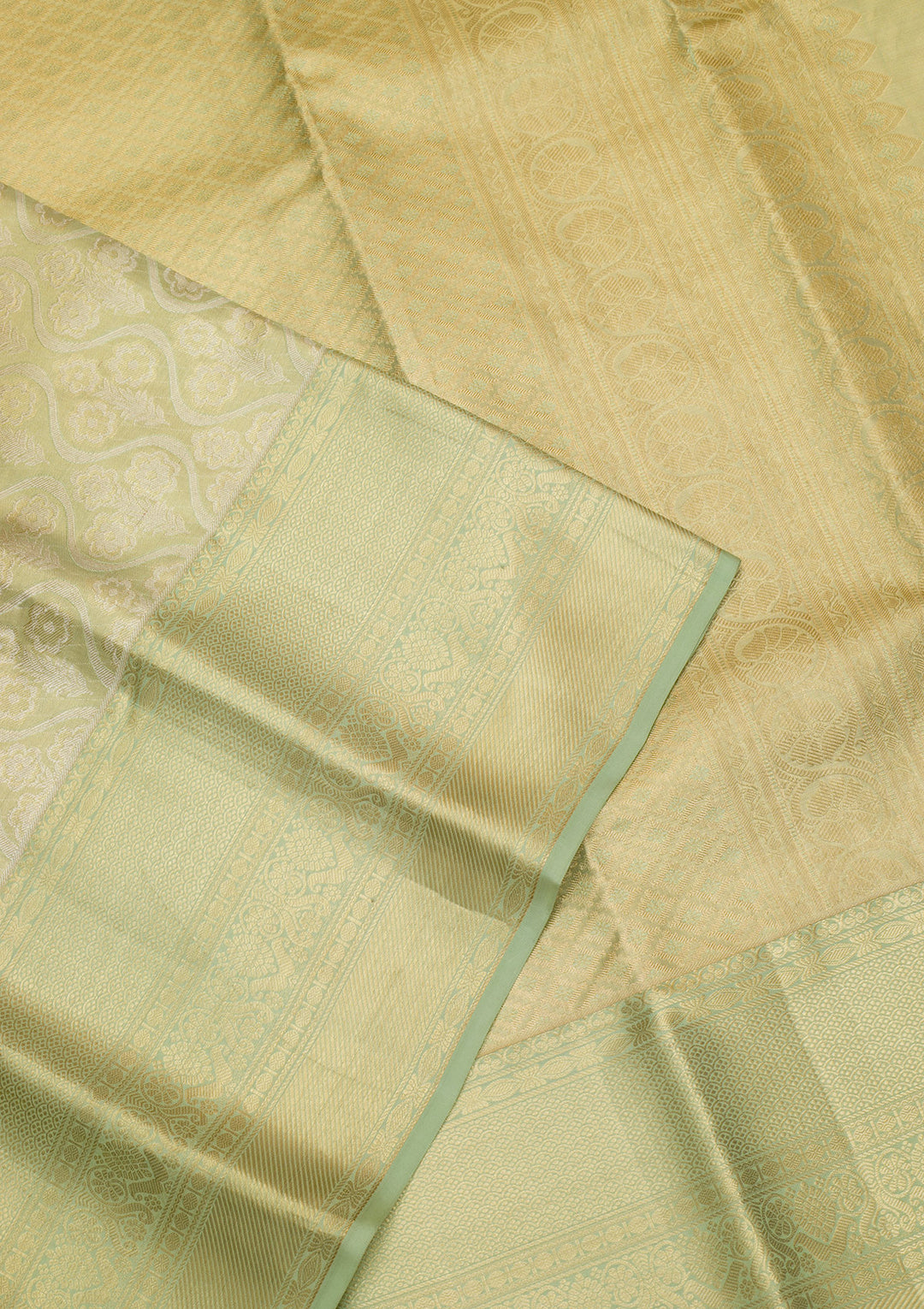 Pista Green Zariwork Kanjivaram Pure Silk Saree