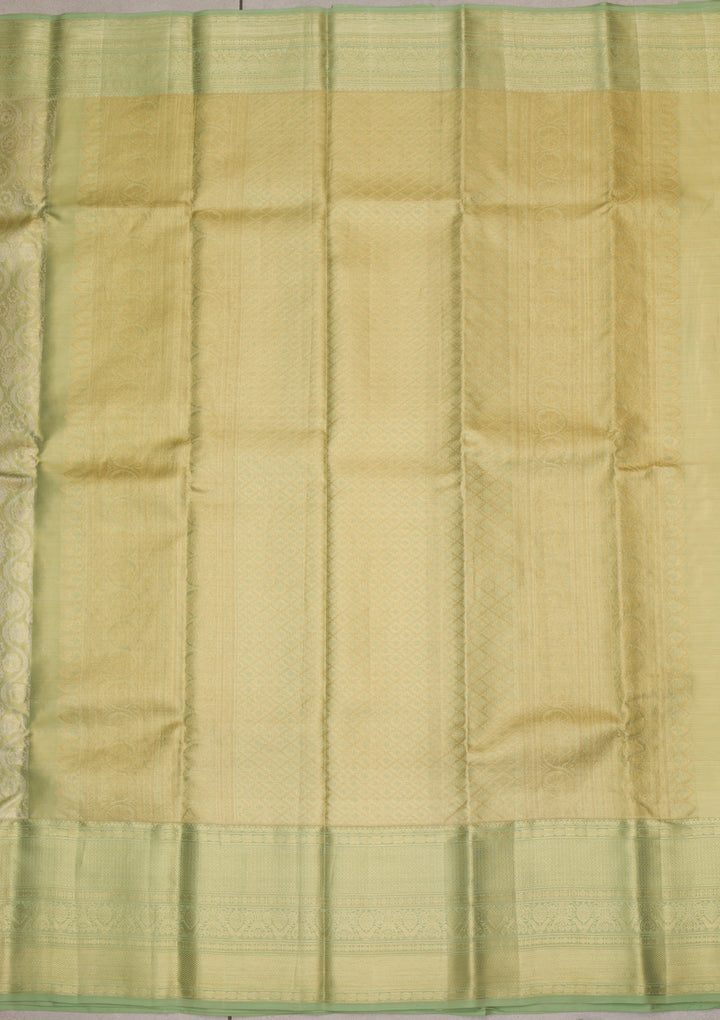 Pista Green Zariwork Kanjivaram Pure Silk Saree