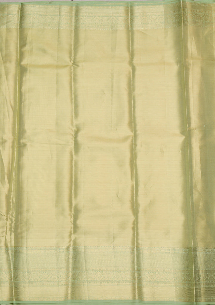 Pista Green Zariwork Kanjivaram Pure Silk Saree