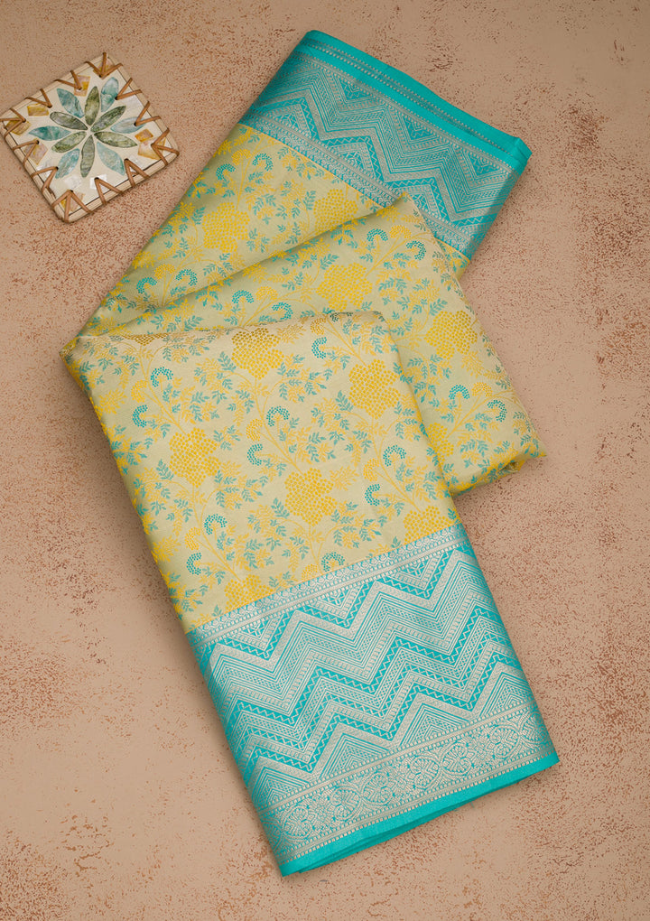 Pista Green Zariwork Pure Silk Saree
