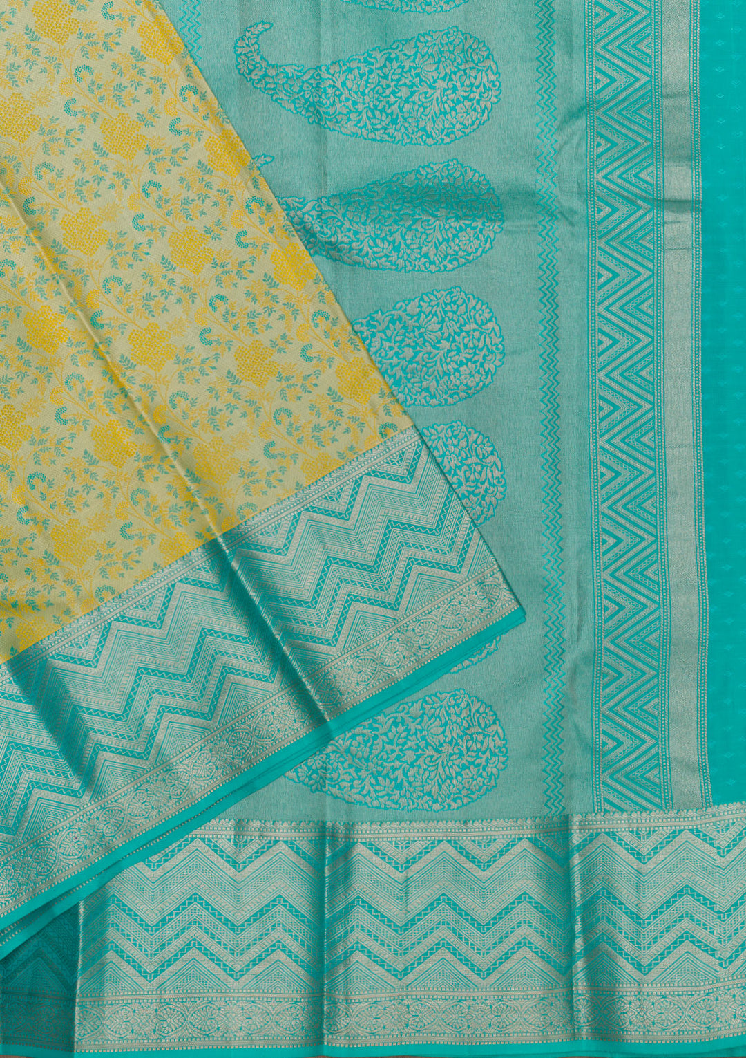 Pista Green Zariwork Pure Silk Saree
