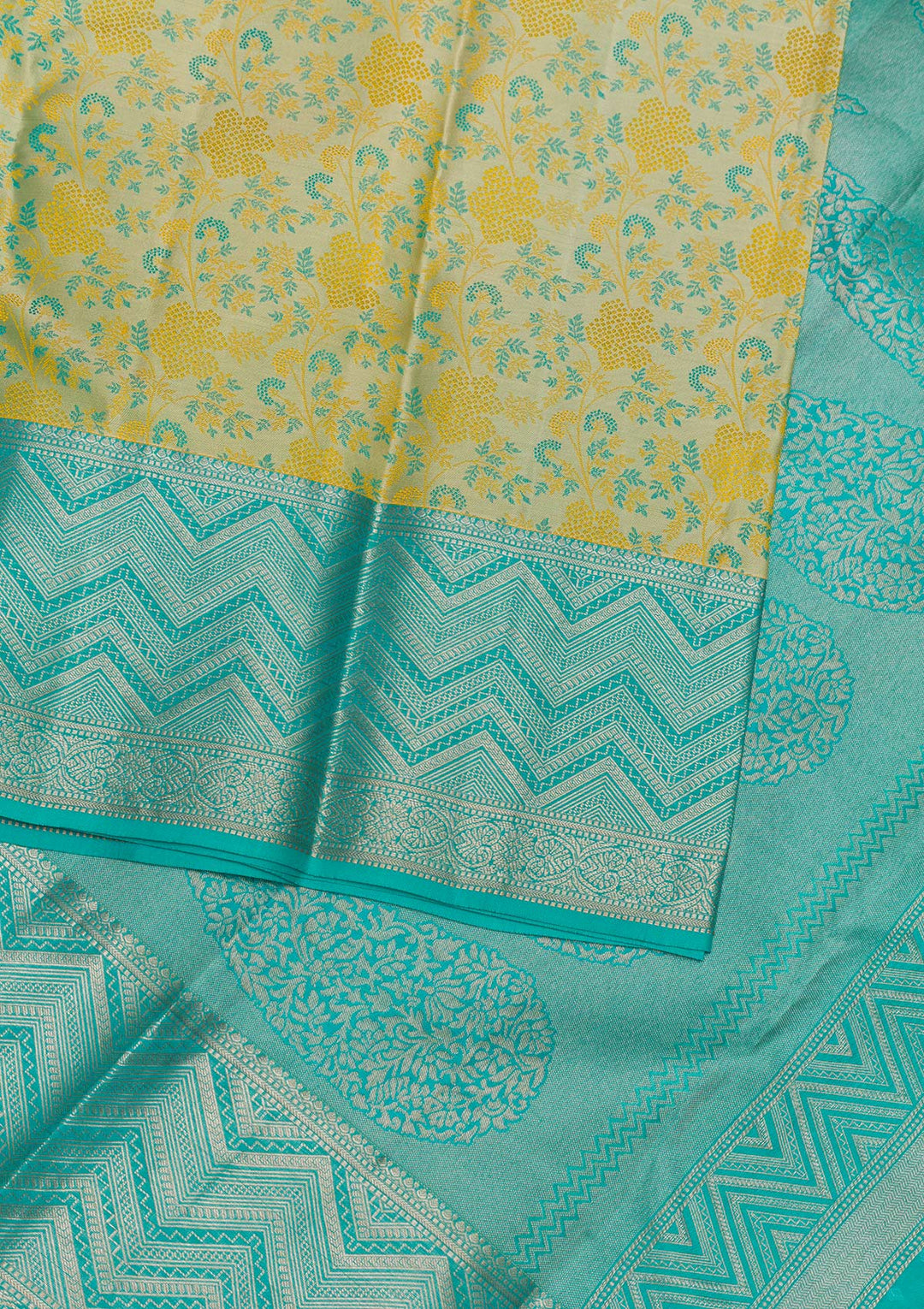 Pista Green Zariwork Pure Silk Saree