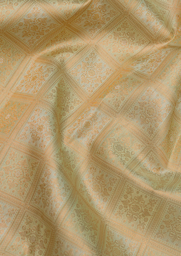 Pista Green Zariwork Pure Silk Saree