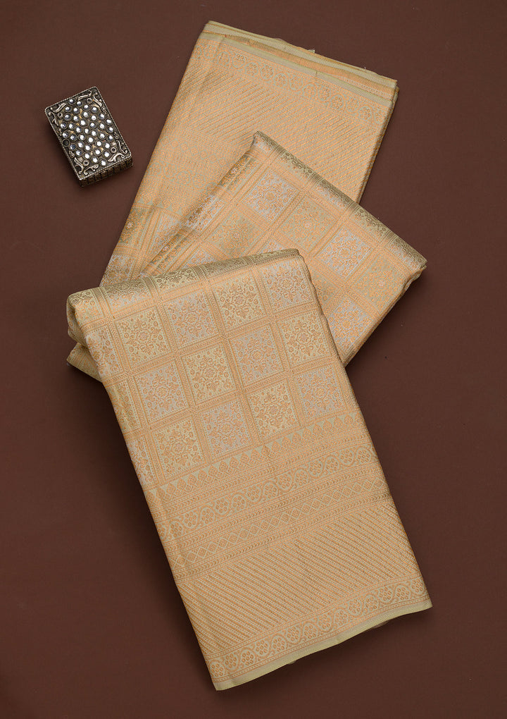 Pista Green Zariwork Pure Silk Saree