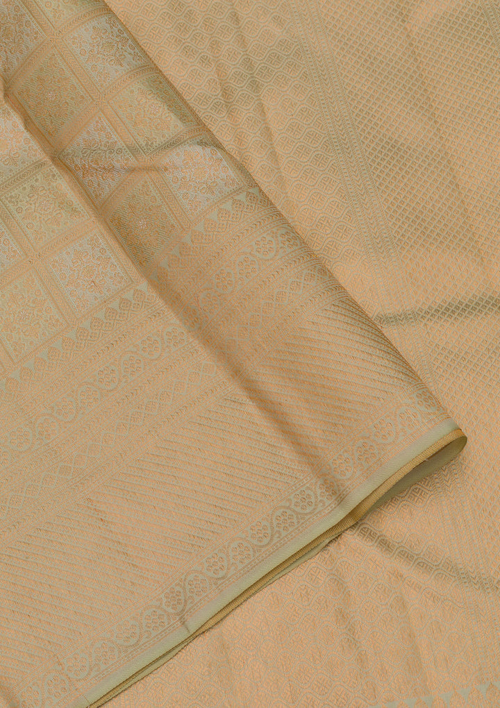Pista Green Zariwork Pure Silk Saree