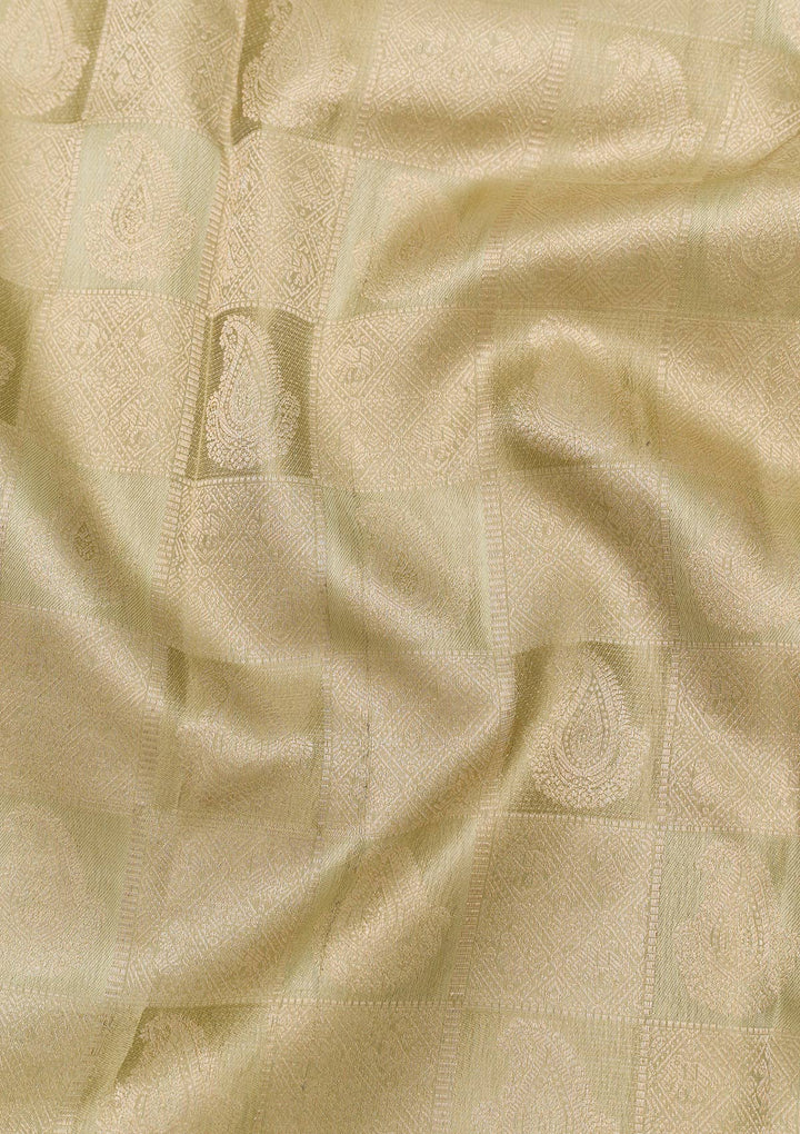 Pista Green Zariwork Kanjivaram Pure Silk Saree