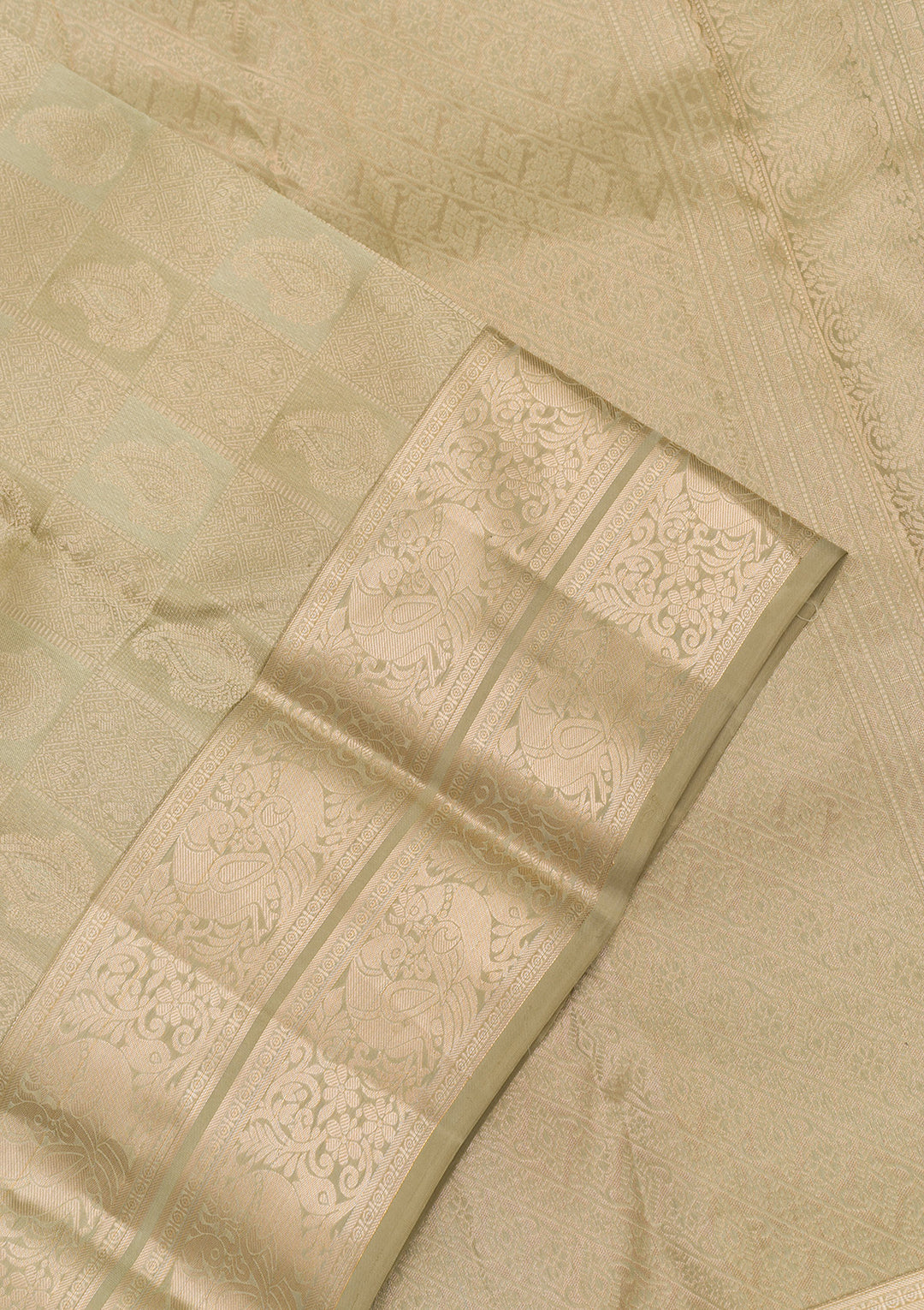 Pista Green Zariwork Kanjivaram Pure Silk Saree