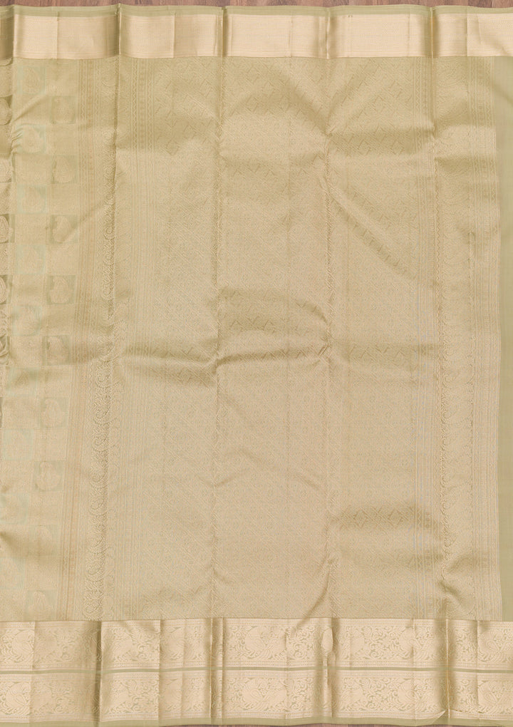 Pista Green Zariwork Kanjivaram Pure Silk Saree