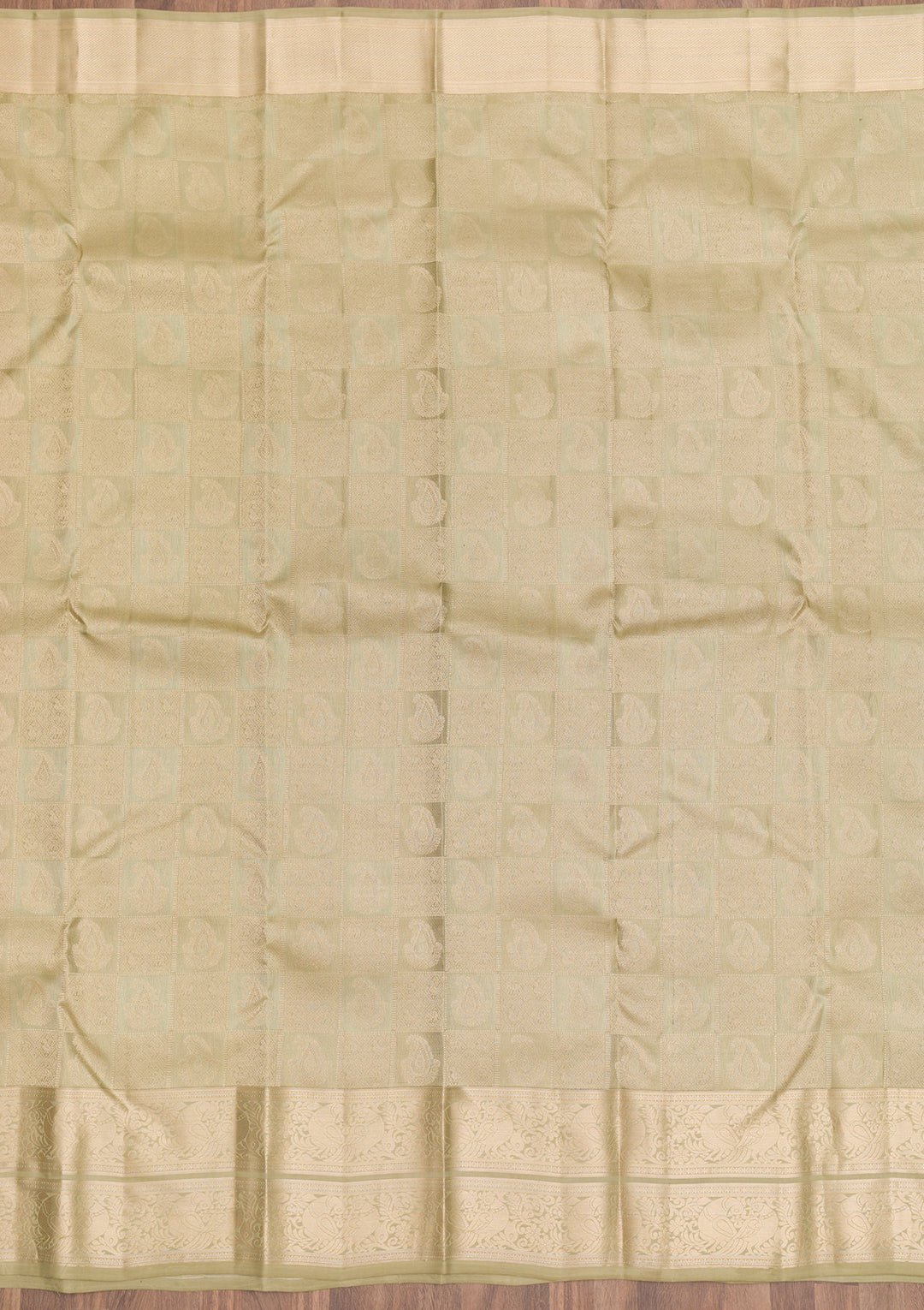 Pista Green Zariwork Kanjivaram Pure Silk Saree