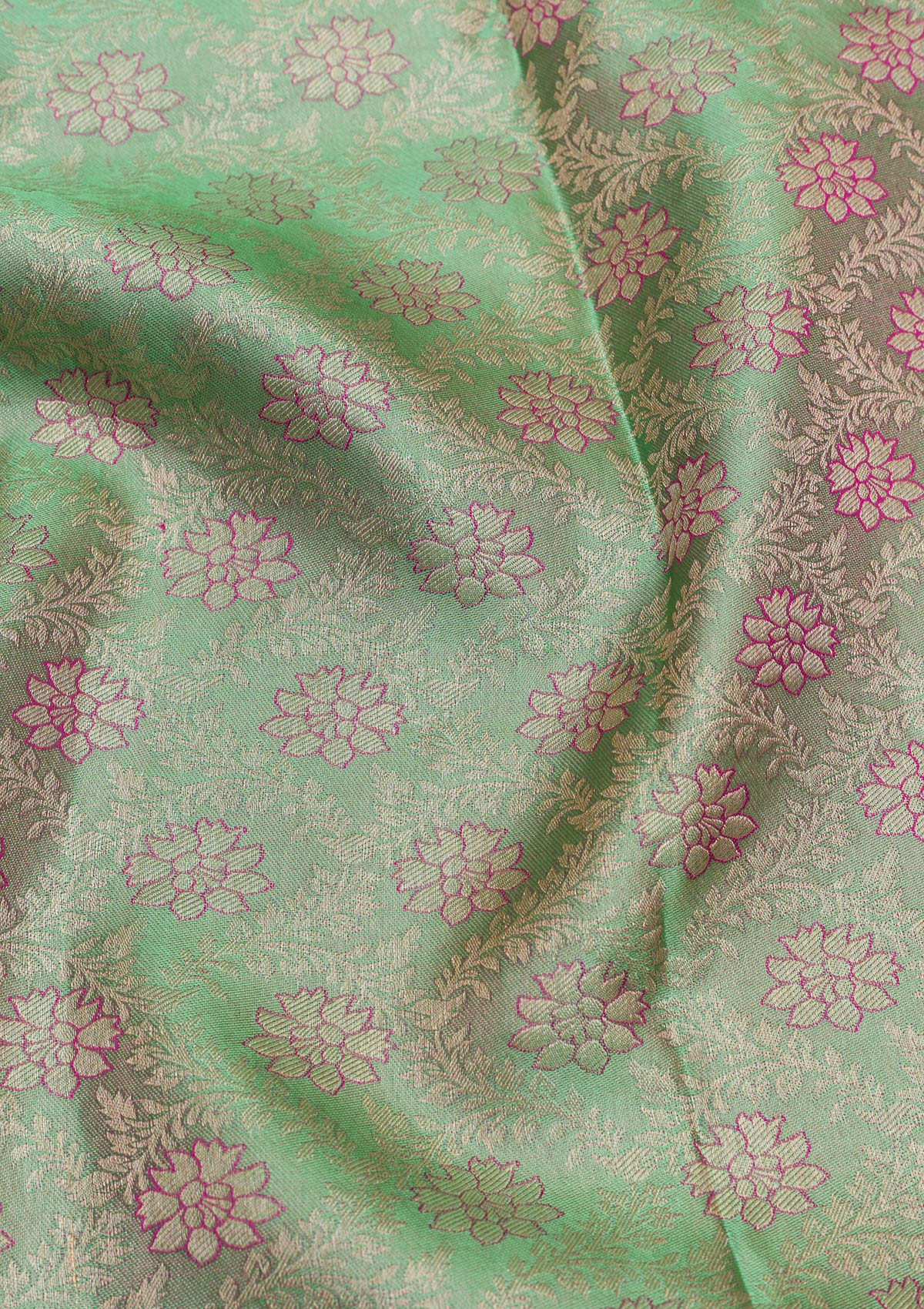 Pista Green Zariwork Pure Silk Saree