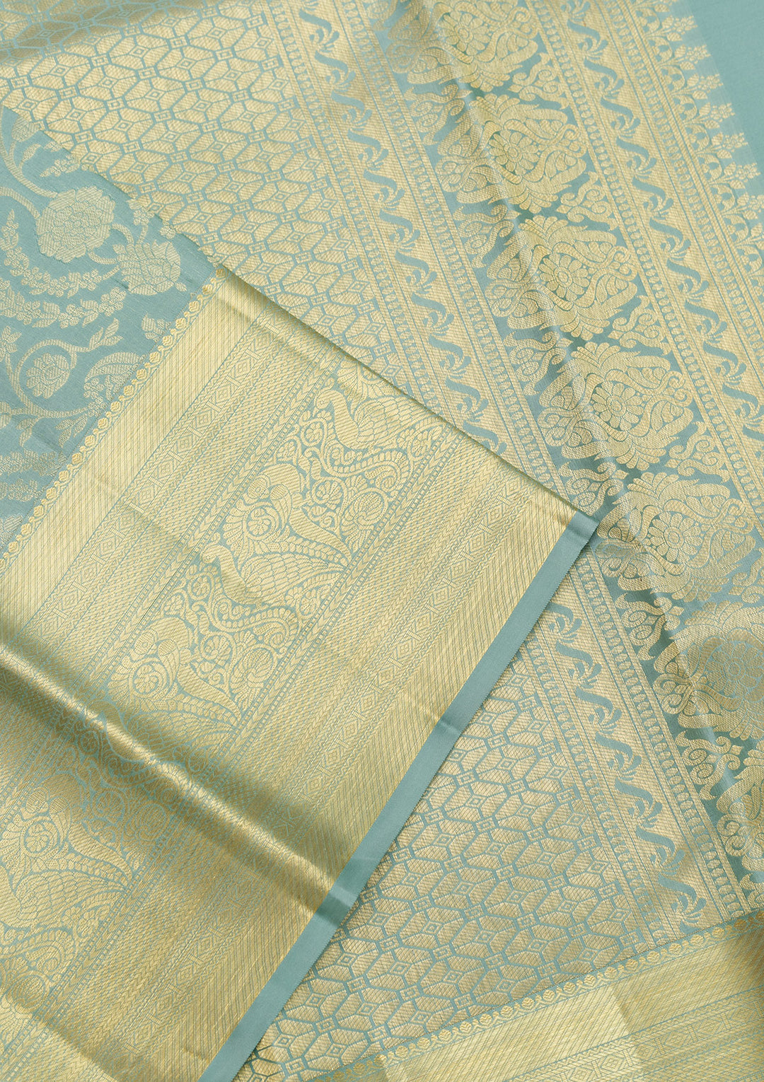Pista Green Zariwork Kanjivaram Pure Silk Saree