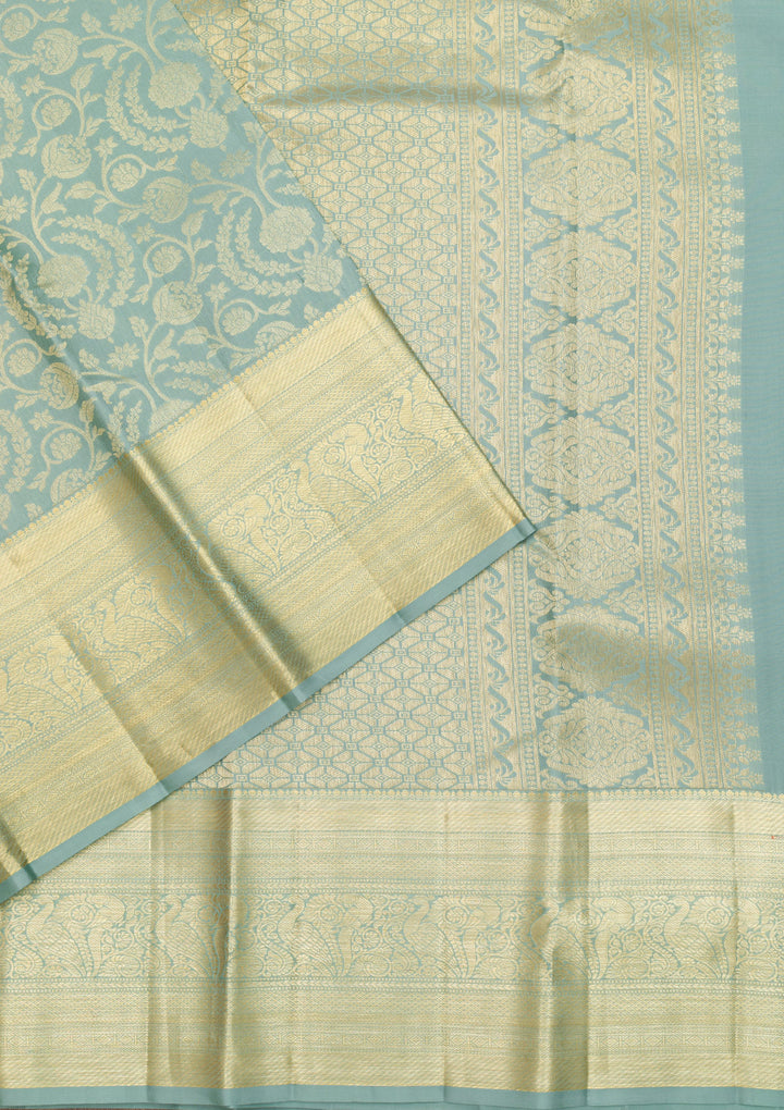 Pista Green Zariwork Kanjivaram Pure Silk Saree