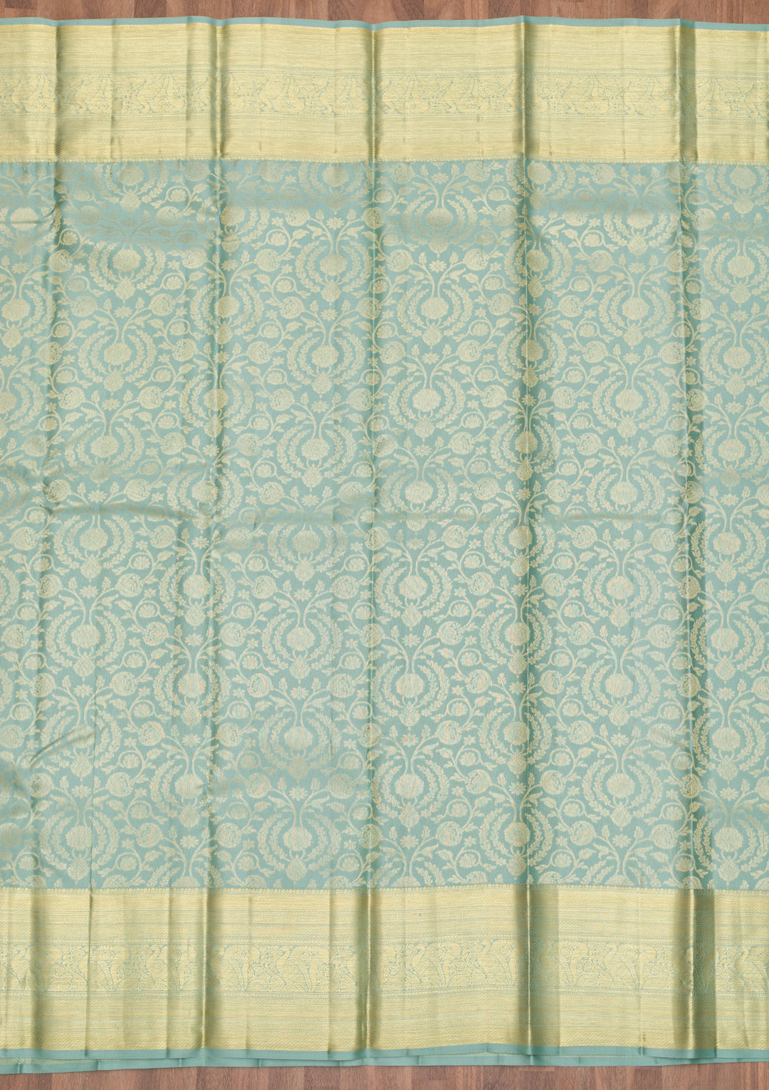 Pista Green Zariwork Kanjivaram Pure Silk Saree