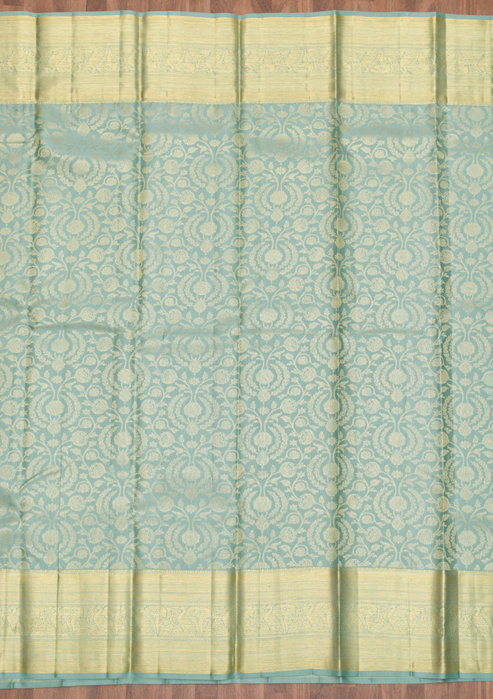 Pista Green Zariwork Kanjivaram Pure Silk Saree