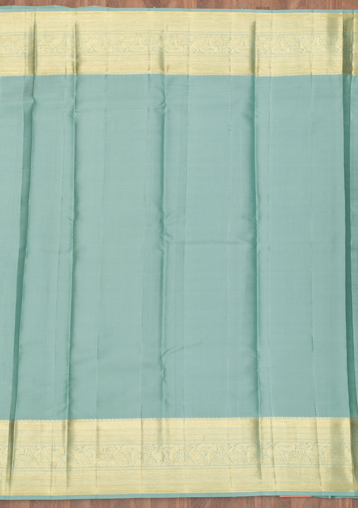 Pista Green Zariwork Kanjivaram Pure Silk Saree