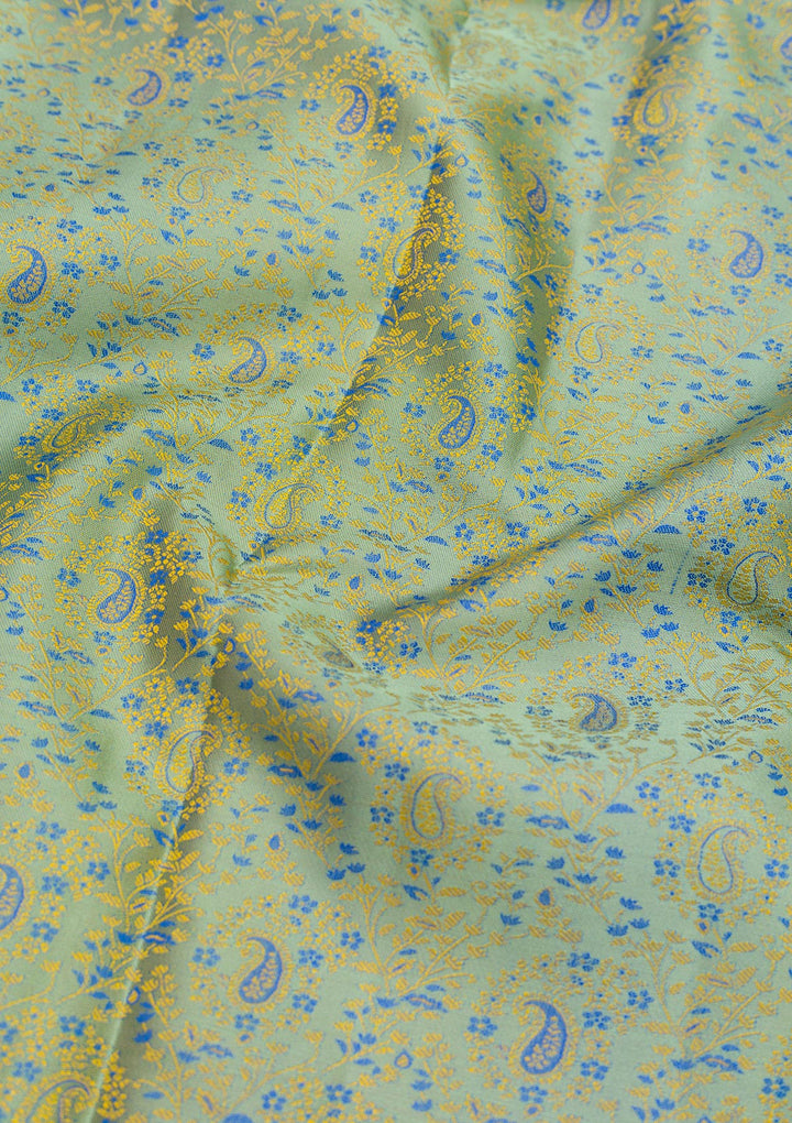 Pista Green Zariwork Pure Silk Saree