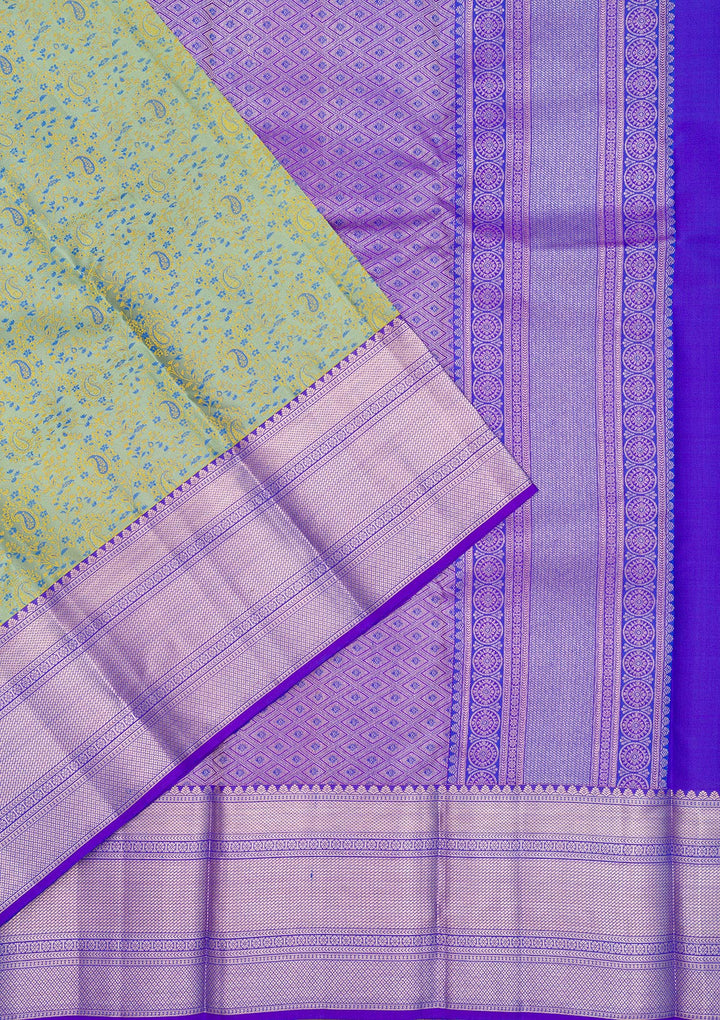 Pista Green Zariwork Pure Silk Saree