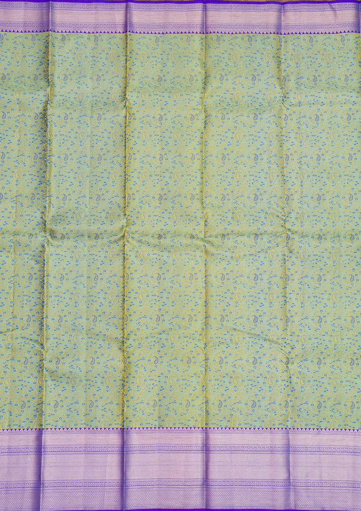 Pista Green Zariwork Pure Silk Saree