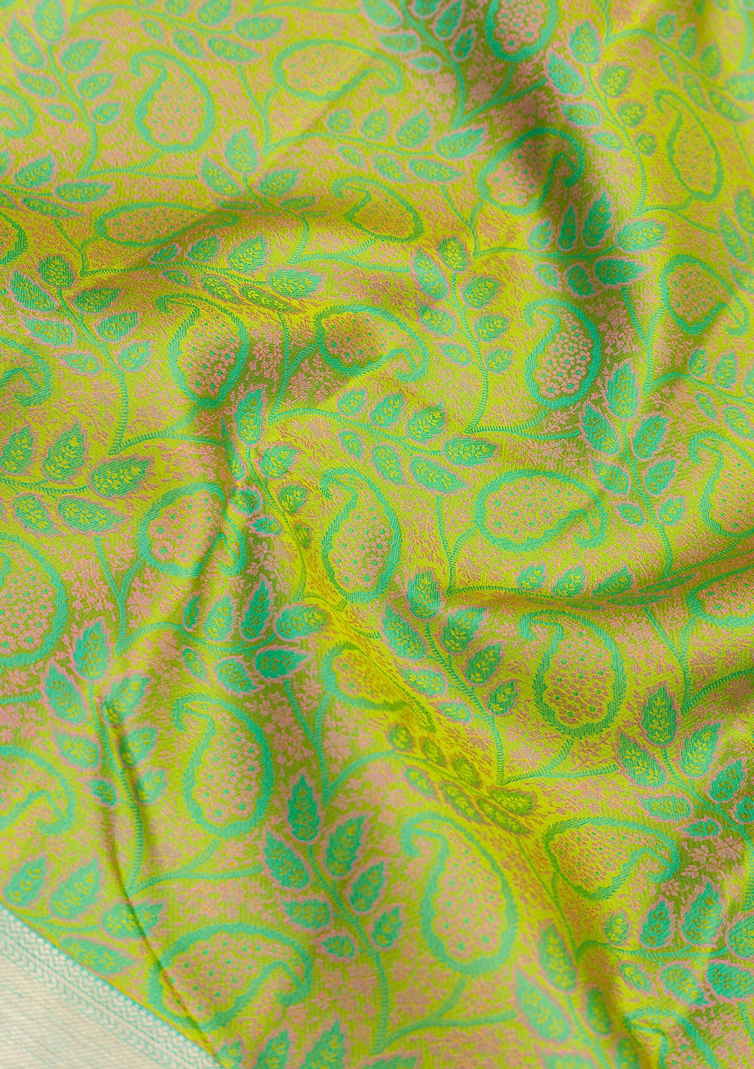 Pista Green Zariwork Pure Silk Saree