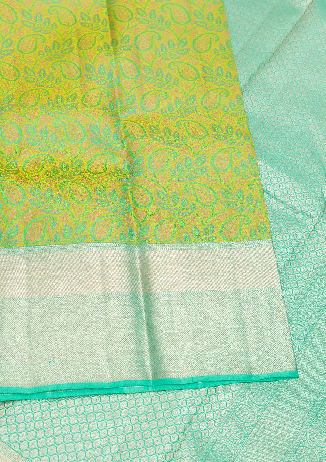 Pista Green Zariwork Pure Silk Saree