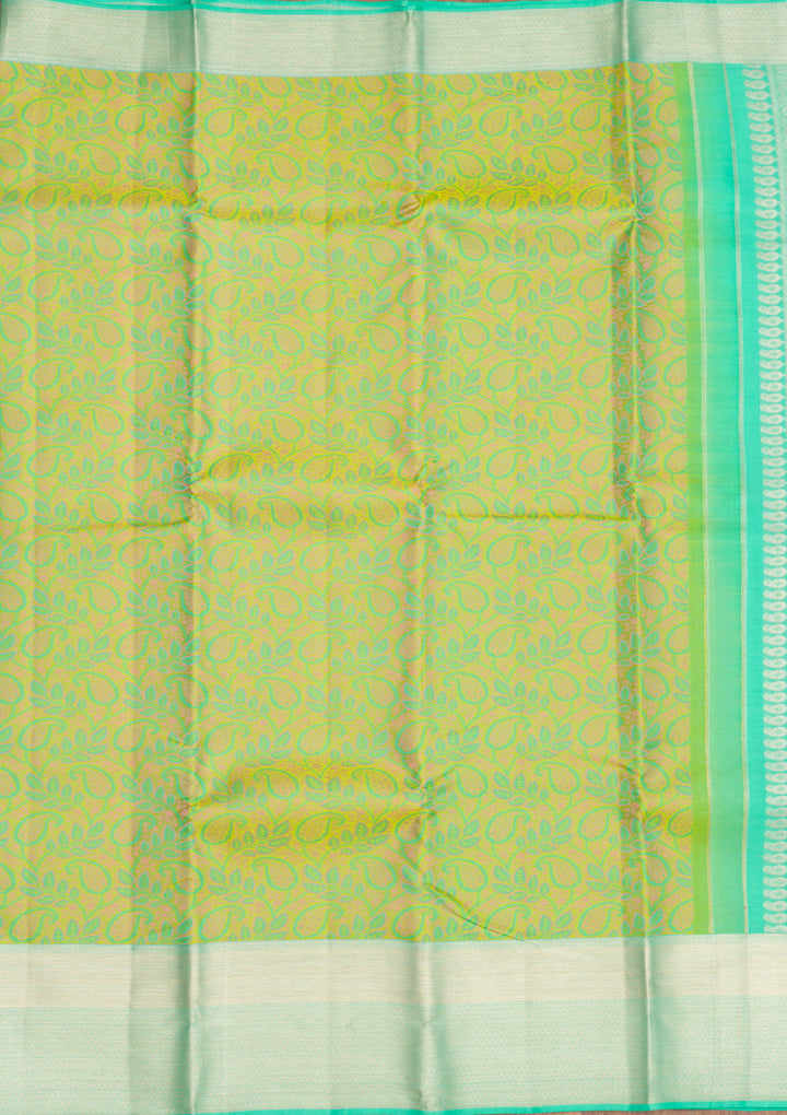 Pista Green Zariwork Pure Silk Saree