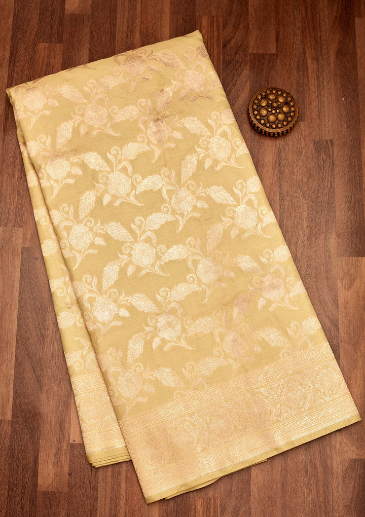 Pista Green Zariwork Pure Silk Saree