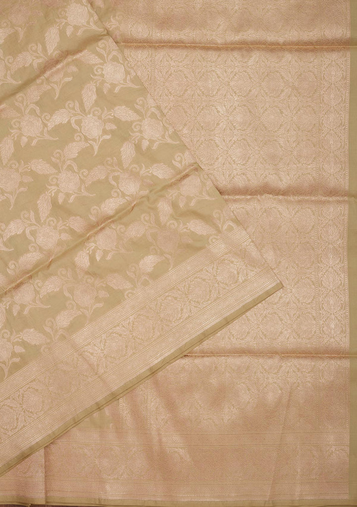 Pista Green Zariwork Pure Silk Saree