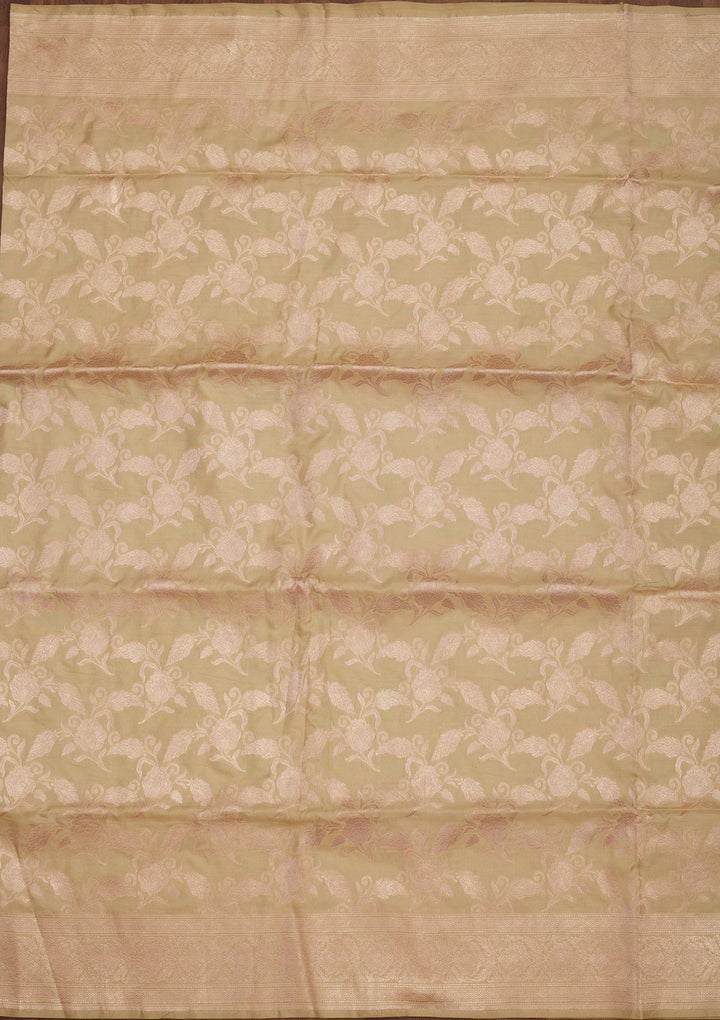 Pista Green Zariwork Pure Silk Saree