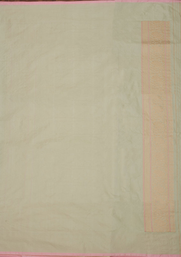 Pista Green Zariwork Pure Silk Saree