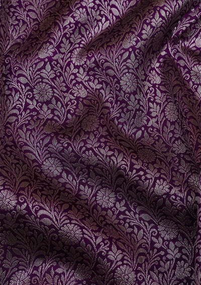 Purple Silver Zariwork Pure Silk Saree