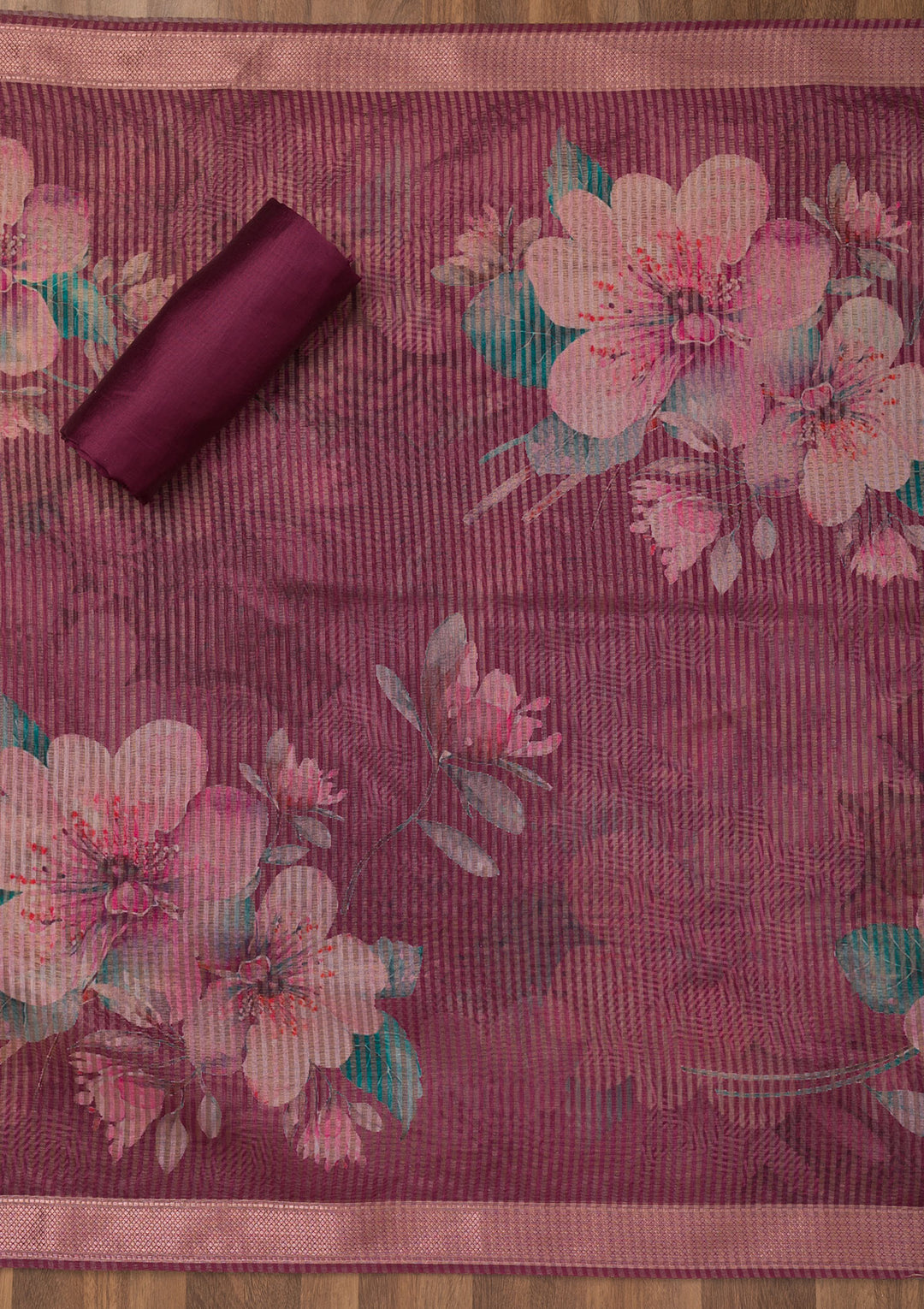 Purple Zariwork Cotton Unstitched Salwar Suit