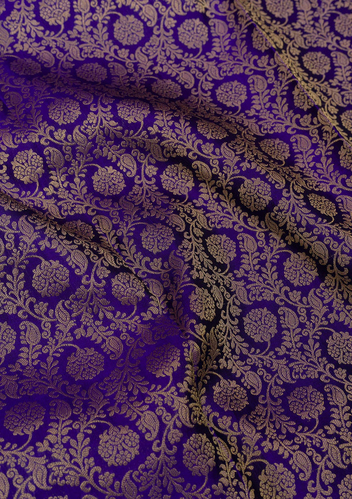 Purple Zariwork Banarasi Pure Silk Saree