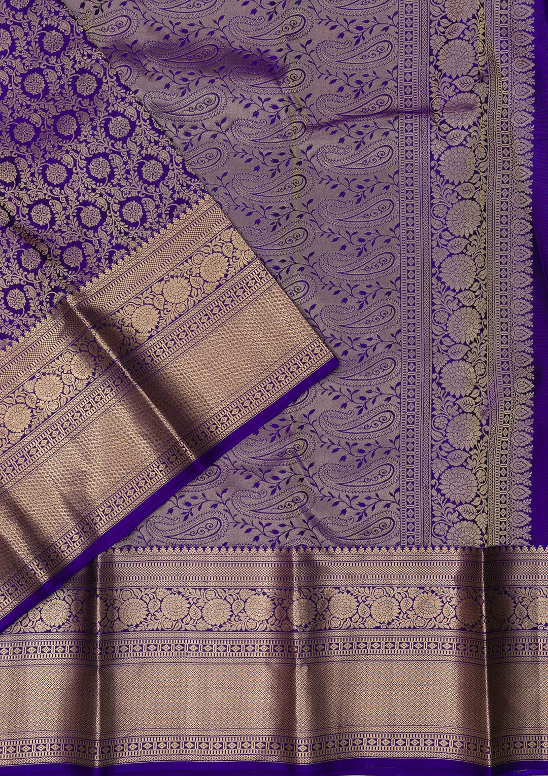 Purple Zariwork Banarasi Pure Silk Saree