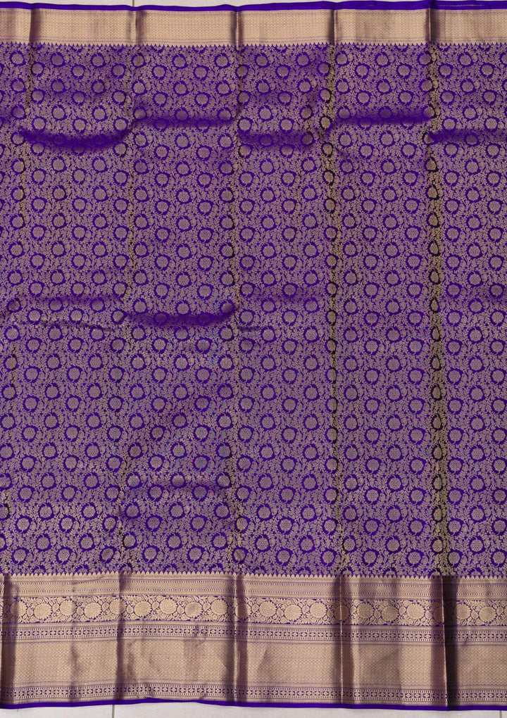 Purple Zariwork Banarasi Pure Silk Saree