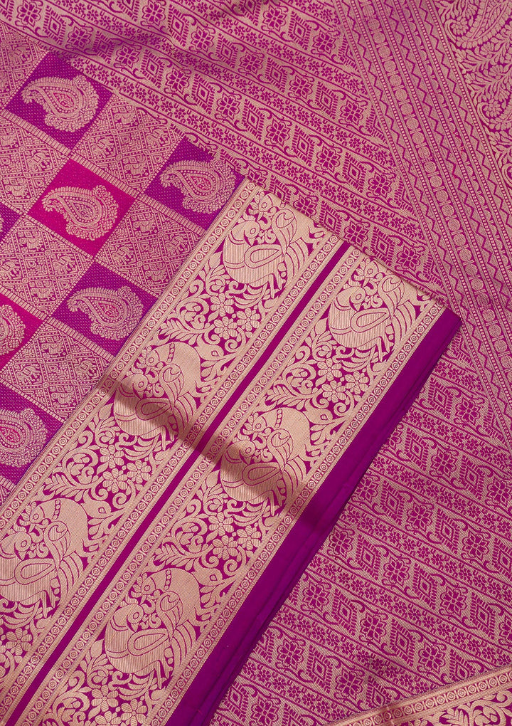 Purple Zariwork Pure Silk Saree