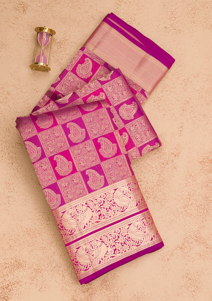 Purple Zariwork Pure Silk Saree