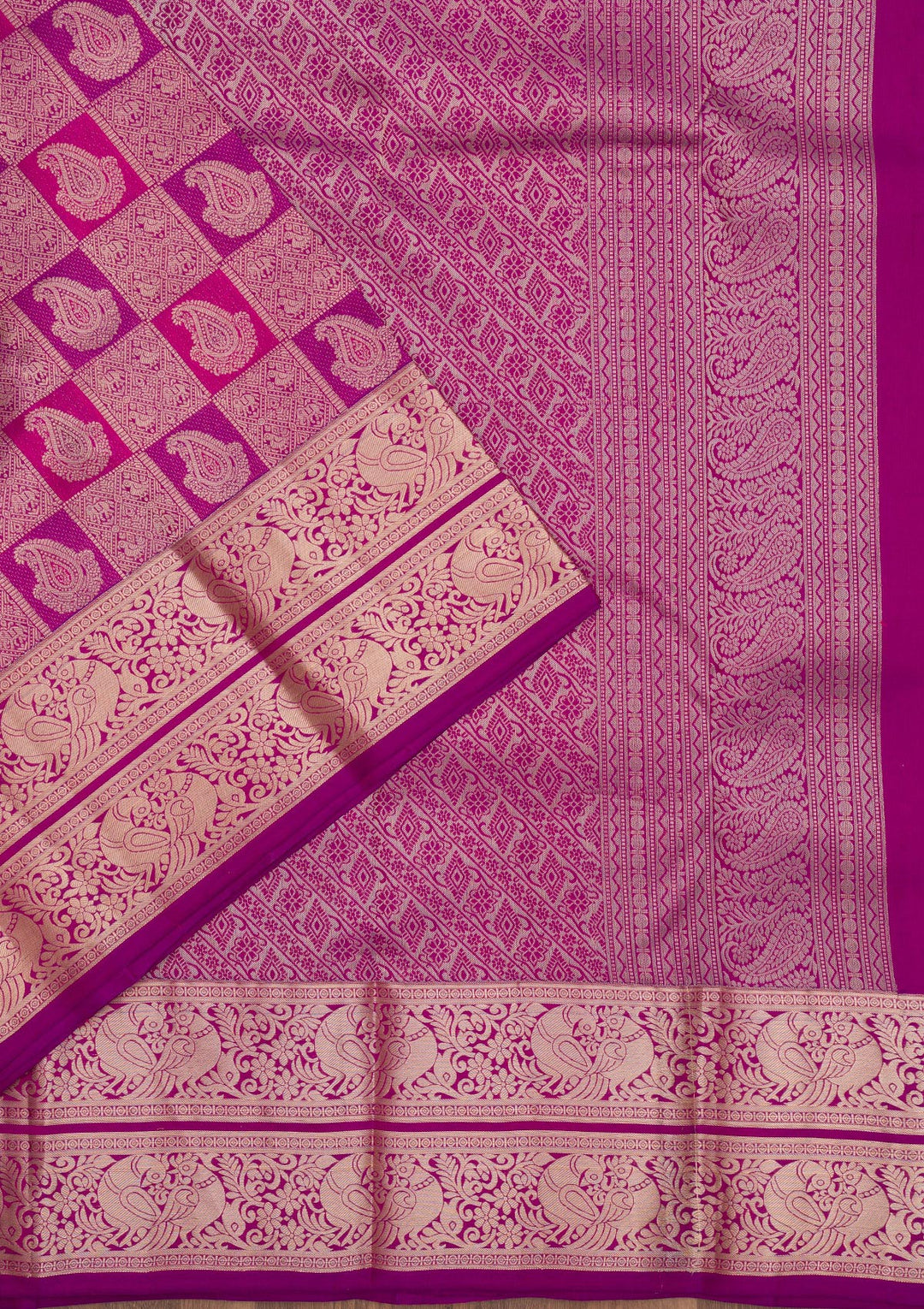 Purple Zariwork Pure Silk Saree