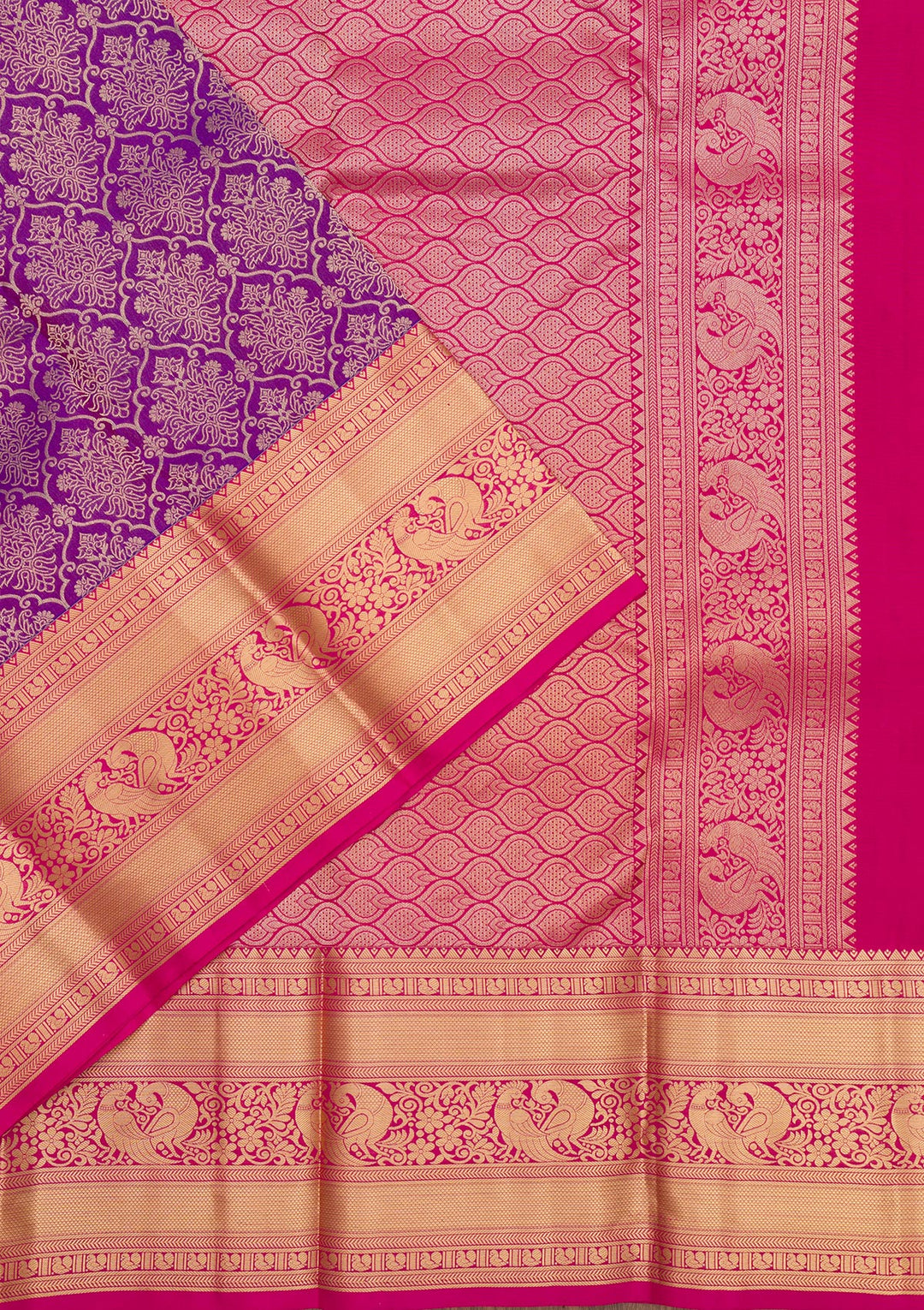 Purple Zariwork Pure Silk Saree