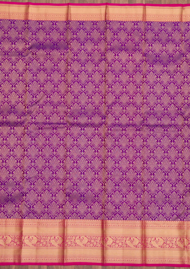 Purple Zariwork Pure Silk Saree