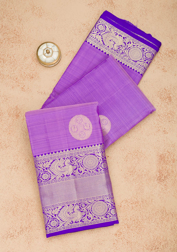 Purple Zariwork Pure Silk Saree