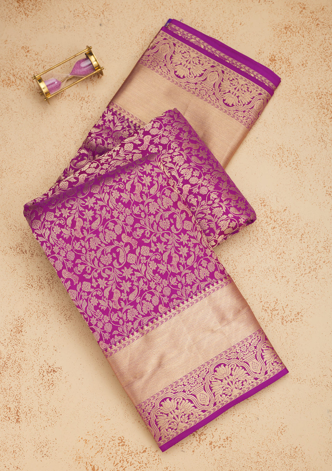 Purple Zariwork Pure Silk Saree