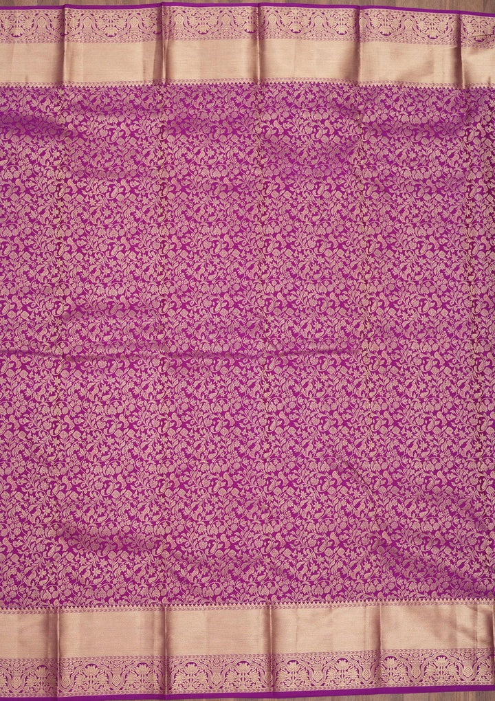 Purple Zariwork Pure Silk Saree