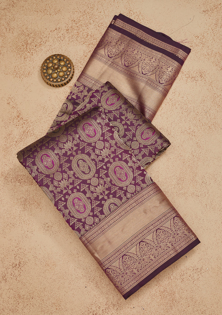 Purple Zariwork Pure Silk Saree